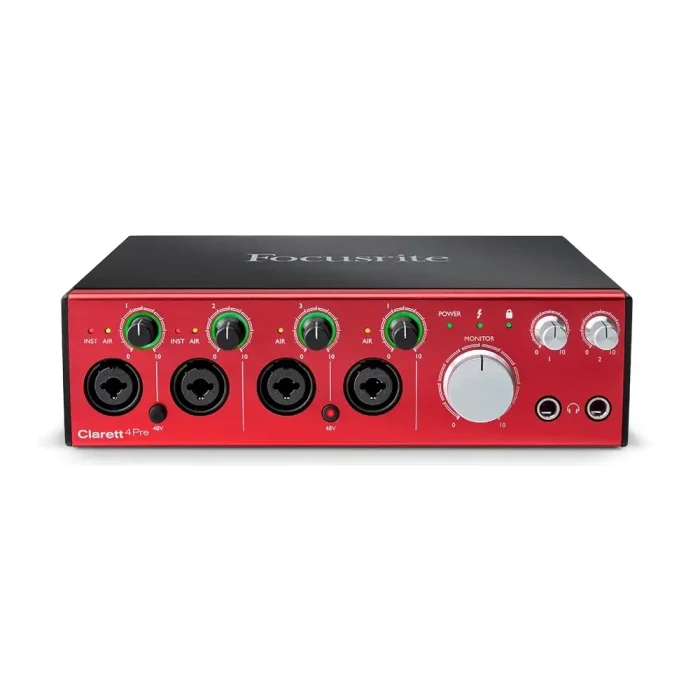 Focusrite Clarett 4Pre Thunderbolt-01 کارت صدا استودیویی فوکوسرایت Focusrite Clarett 4Pre Thunderbolt