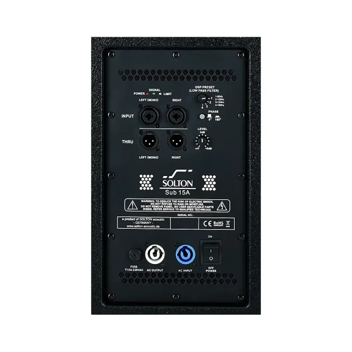 SOLTON ACOUSTIC AART SUB-15A-02 خصوصیات کاربردی اسپیکر اکتیو سلطان آکوستیک SOLTON ACOUSTIC AART SUB-15A