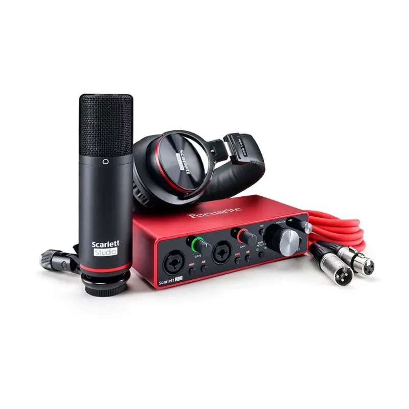 پکیج کامل برای استودیو همراه با کارت صدای Focusrite-Scarlett-2i2-Studio-G3